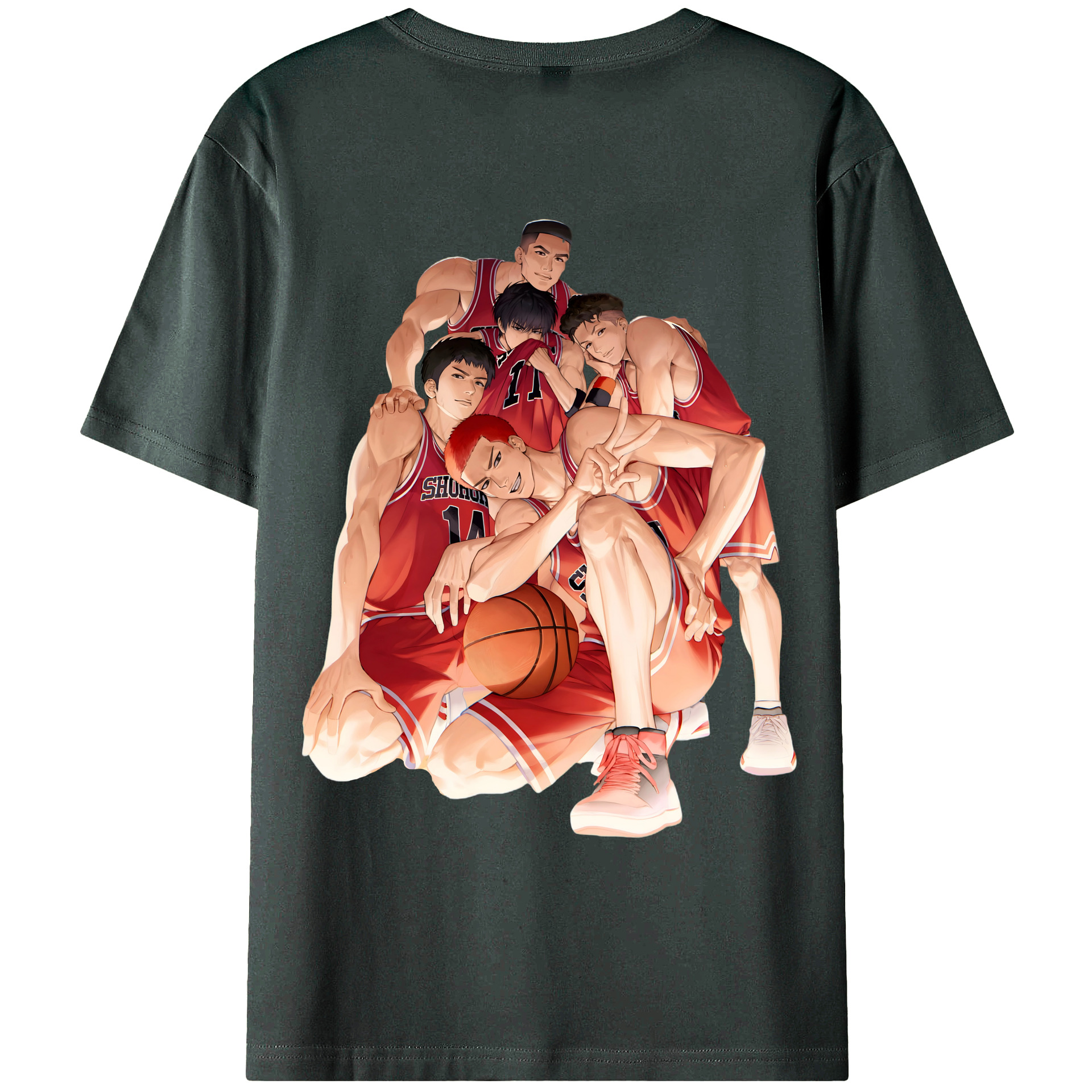 （画像用） SLAM DUNK／スラムダンク 綿100％ メンズ半袖Tシャツ（バックプリント） 通気性